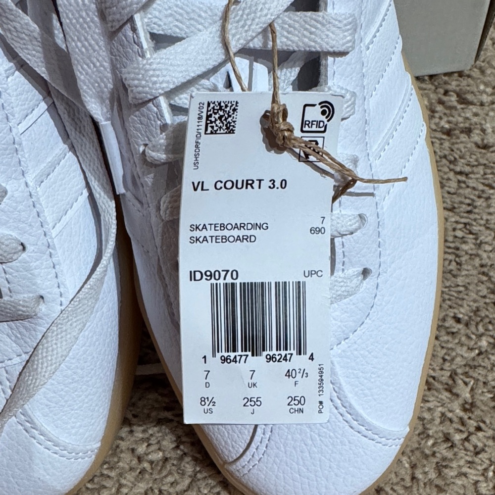 adidas White Sneakers with Gum Outsole - Picture 6 of 6